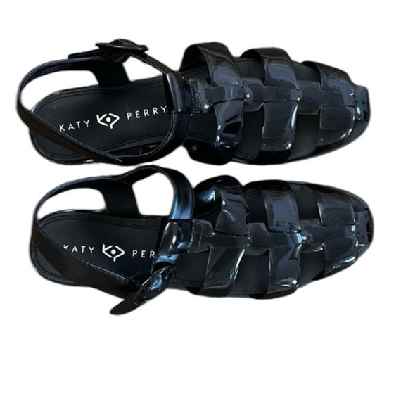 ^NWOT KATY PERRY The Geli Fisherman Sandal in Black - Sz 8.5 - Picture 6 of 8